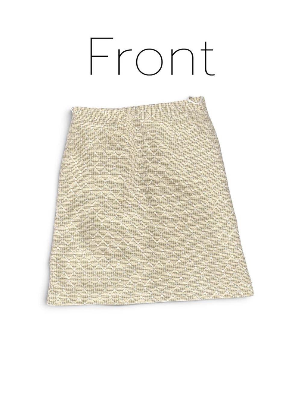Banana republic cream tan tweed pencil skirt lined classic workwear size 0